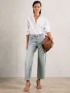 Reiss Pale Blue Petite Mid-rise Straight-leg Jeans