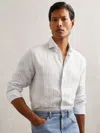 Reiss Pale Blue/white Stripe Shirt In White