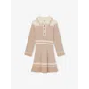 Reiss Pale Pink Colette 9-13 Yrs Rib-knit Pointelle Flared Dress In Pink