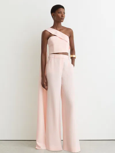 Reiss Pale Pink Wide-leg Tailored Trousers