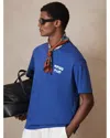 Reiss Palm Graphic Tee In Blue