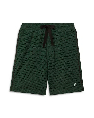 Reiss Palmo Drawstring Crochet 7.5 Shorts In Dark Green