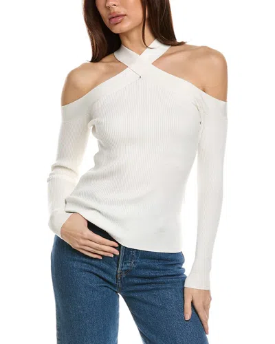 Reiss Pamilla Ribbed Halter Sweater In White