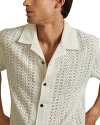 Reiss Paradise Short Sleeve Crochet Cardigan In Ecru