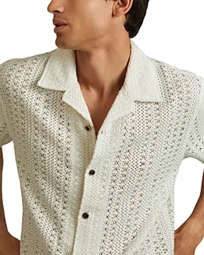 Reiss Paradise Short Sleeve Crochet Cardigan In White
