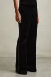 Reiss Womens Black Claude Pinched-seam Flared-leg High-rise Stretch-woven Trousers In Black