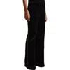 Reiss Womens Black Claude Pinched-seam Flared-leg High-rise Stretch-woven Trousers
