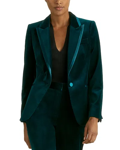 Reiss Parisa Velvet Blazer In Teal