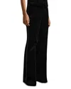 Reiss Womens Black Claude Pinched-seam Flared-leg High-rise Stretch-woven Trousers In Black