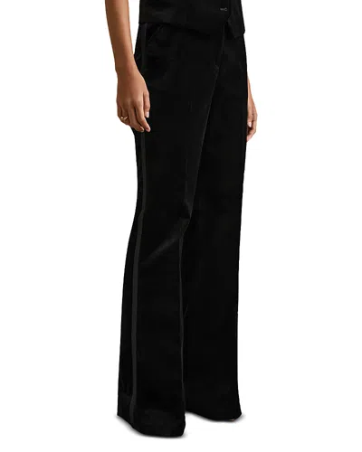 REISS PARISA VELVET FLARED PANTS