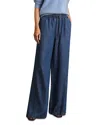 Reiss Womens Mid Blue Carter Wide-leg High-rise Denim Trousers In Mid Blue