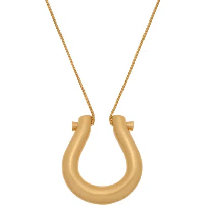 Reiss Parker Parallel Lines Pendant Necklace In Gold