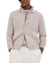 Reiss Oatmeal Melange Parkhurst Hybrid Funnel Neck Jacket In Oatmeal Melange