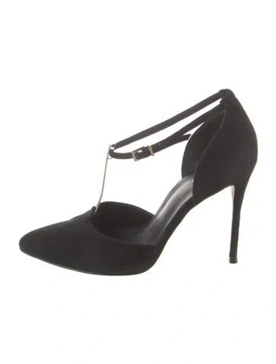 Pre-owned Reiss Patent Leather T-strap Pumps In Black