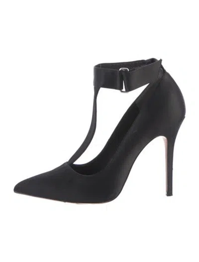 Pre-owned Reiss Patent Leather T-strap Pumps In Black
