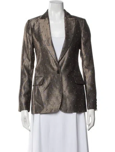 Pre-owned Reiss Patterned Blazer In Brown