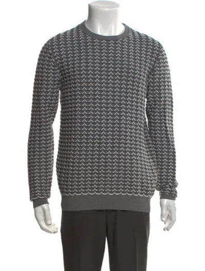 Pre-owned Reiss Patterned Crew Neck Pullover In Grey