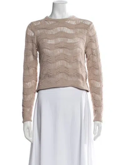 Pre-owned Reiss Patterned Crew Neck Sweater W/ Tags In Neutrals