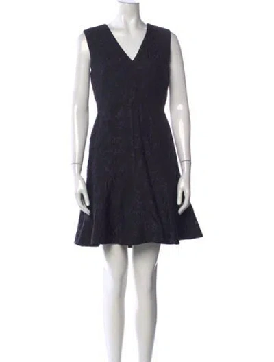 Pre-owned Reiss Patterned Mini Dress In Black