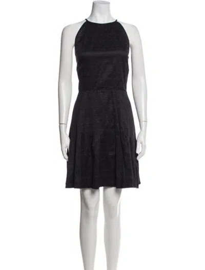 Pre-owned Reiss Patterned Mini Dress In Black