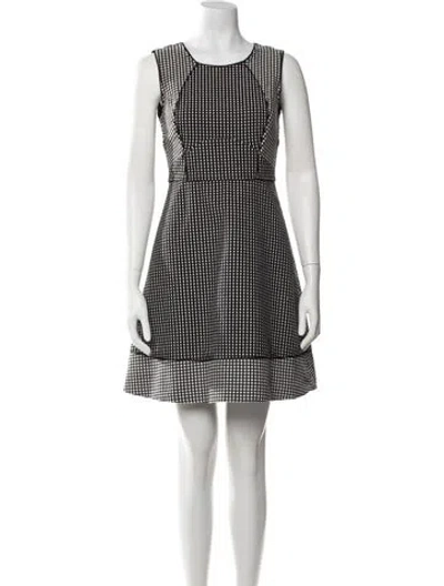 Pre-owned Reiss Patterned Mini Dress In Black/white