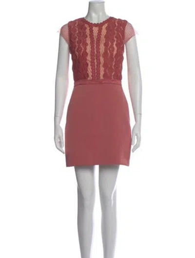 Pre-owned Reiss Patterned Mini Dress In Pink