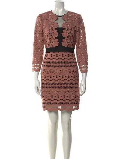 Pre-owned Reiss Patterned Mini Dress In Pink