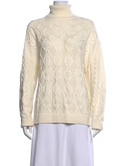 Pre-owned Reiss Patterned Turtleneck Sweater In Neutrals
