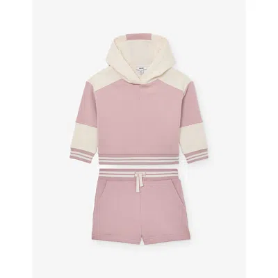 Reiss Kids' Pink Patty Colour-block Cotton-jersey Set 9-13
