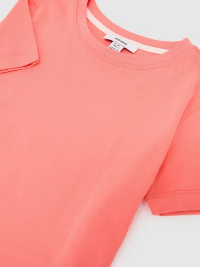 Reiss Peach Belle 9-13 Yrs Cotton Crew-neck T-shirt In Pink