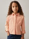 Reiss Peach Linen Roll-cuff Shirt