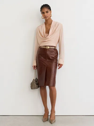 Reiss Peach Orange Dina Blouse