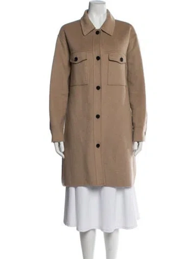 Pre-owned Reiss Peacoat In Brown