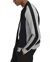Reiss Giles Colourblock Stretch-woven Varsity Jacket In Navy/grey