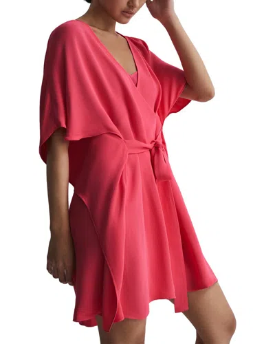 Reiss Peony Plain Flippy Dress In Pink