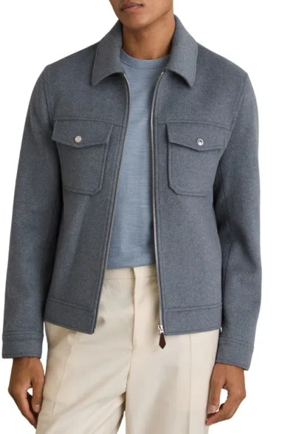 Reiss Peridoe Shirt Jacket In Gray
