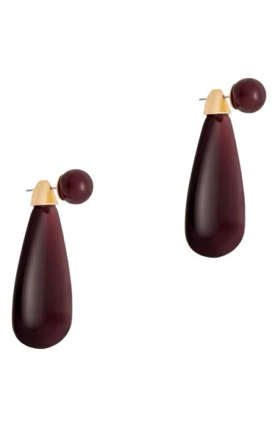 Reiss Perla Polished Teardrop Earrings In Brown