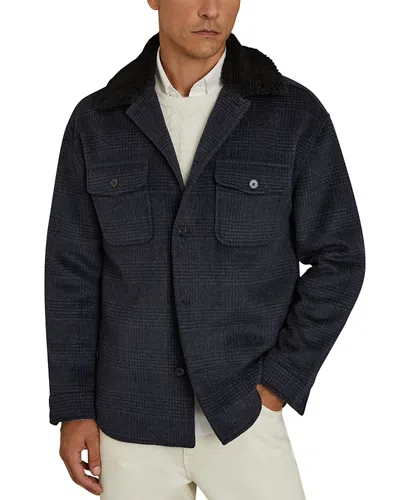 Reiss Pernix Brushed Wool Jacket In Navy