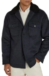 Reiss Pernix Brushed Wool Jacket In Navy