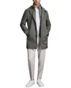 Reiss Green Jacket With Removable Funnel-neck Insert In Gray