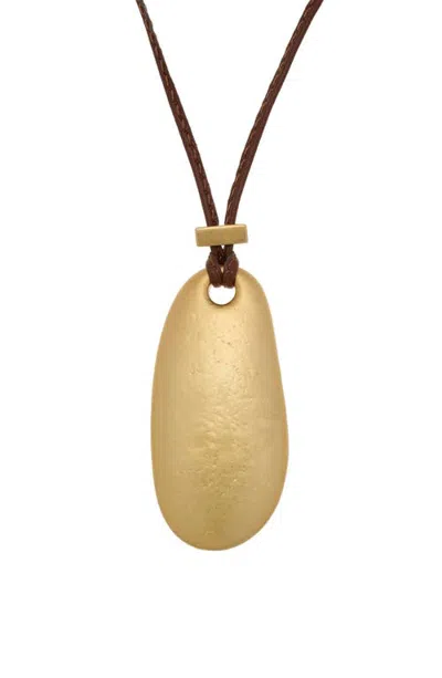 Reiss Perry Smooth Pebble Cord Pendant Necklace In Gold