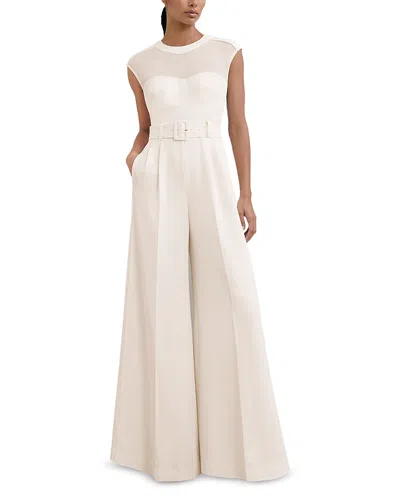 Reiss Petite Alba Belted Jumpsuit In White