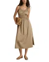 Reiss Womens Anouk Sleeveless Cotton Midi Dress Khaki In Khaki