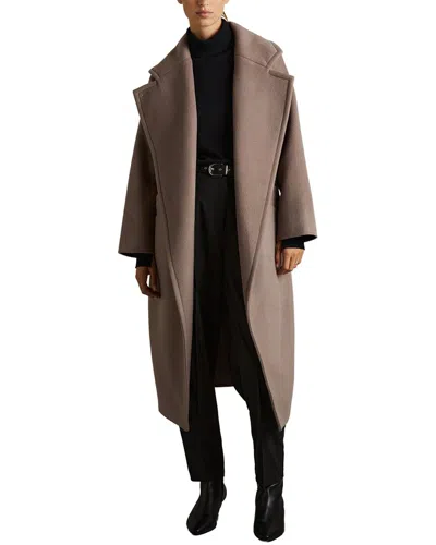 Reiss Petite Bridget Blindseam Wool-blend Coat In Burgundy