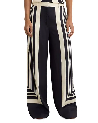 Reiss Petite Caris Wide Leg Printed Pants In Multi