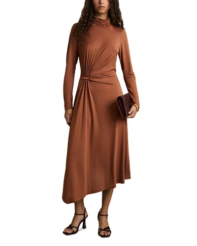 Reiss Petite Casey Jersey Midi Dress In Camel