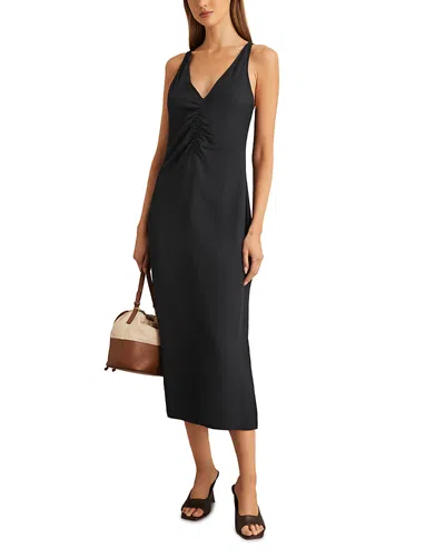 Reiss Petite Center Ruched Midi Dress