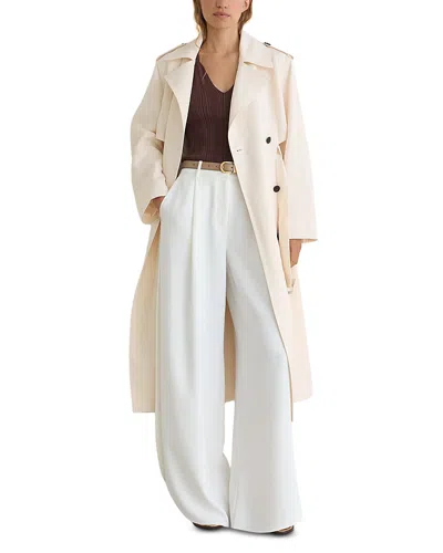 Reiss Petite Charli Double Breasted Trench Coat In White