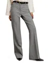 Reiss Petite Check Flare Leg Pants In Gray