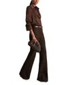 Reiss Petite Claude Flare Leg Trousers In Brown